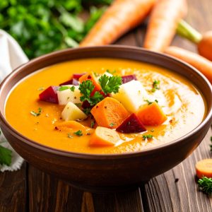 Soupe aux légumes racines
