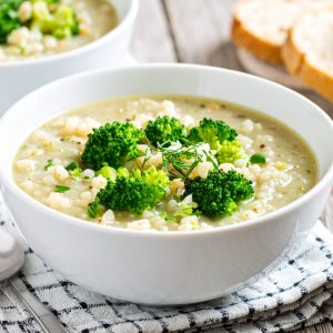Soupe à l’orge et brocoli