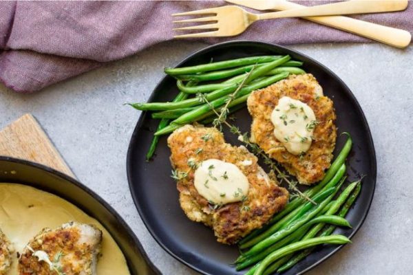 Poulet Cordon Bleu avec haricots verts au beurre KETO