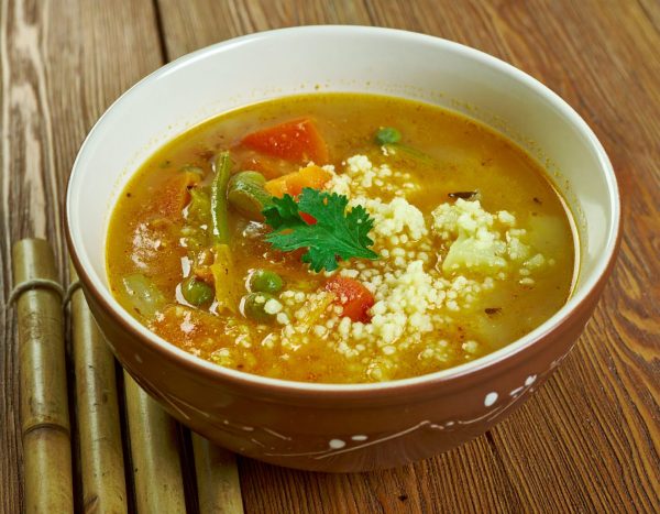 Soupe aux légumes et couscous perlé