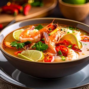 Soupe aux fruits de mer à l’asiatique