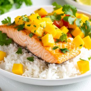 Filet de saumon d’Atlantique à la salsa de mangue