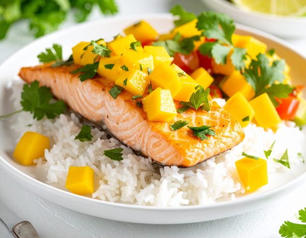 Filet de saumon d’Atlantique à la salsa de mangue