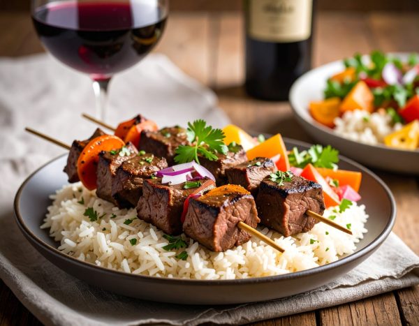 Brochette de bœuf AAA au vin rouge et échalotes