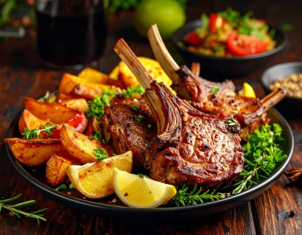 Côtelette d’agneau au citron et fines herbes