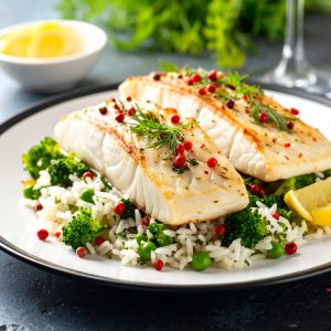Filet de sole poché à l’aneth et poivre rose