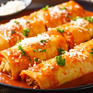 Cannelloni, sauce rosée