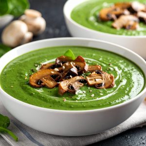 Crème d’épinard et champignons