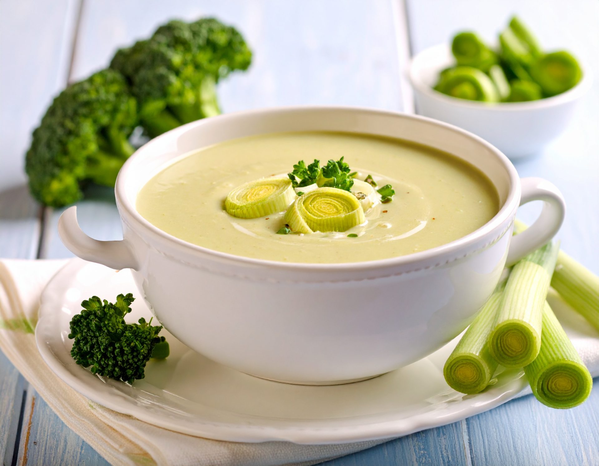 Crème de poireaux et brocoli