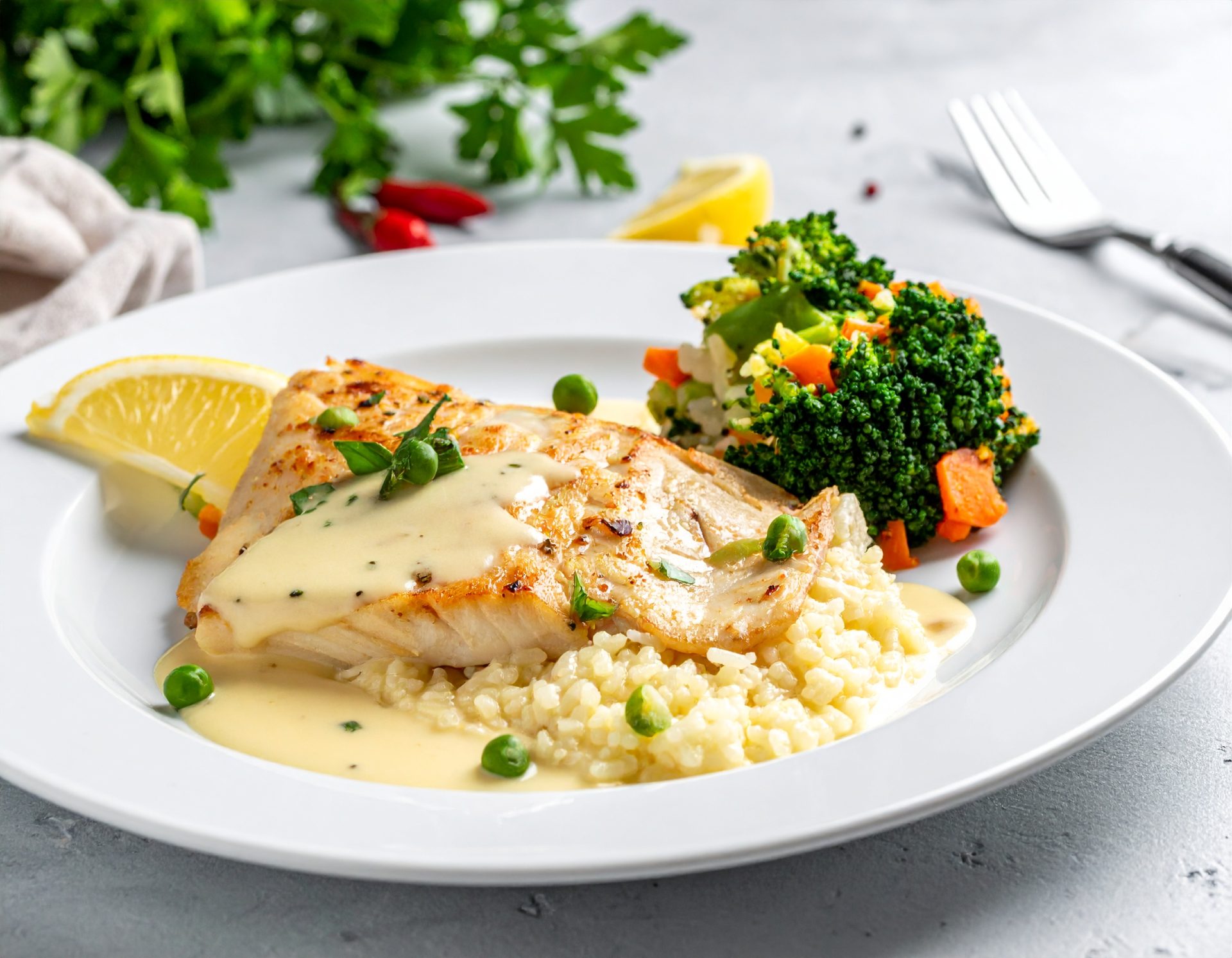 Filet de sole façon amandine et son beurre blanc