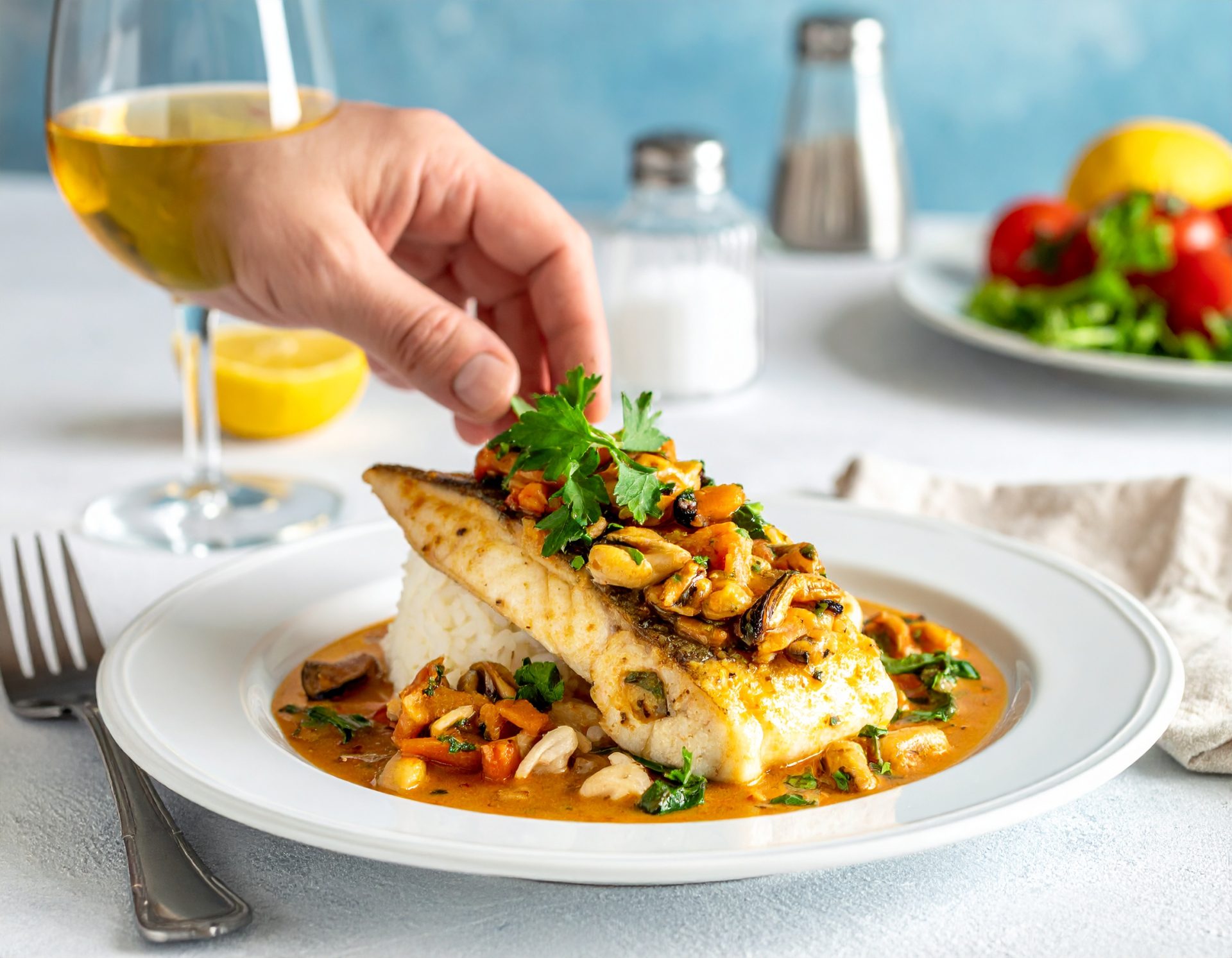 Sole farcie aux fruits de mer, sauce casanova