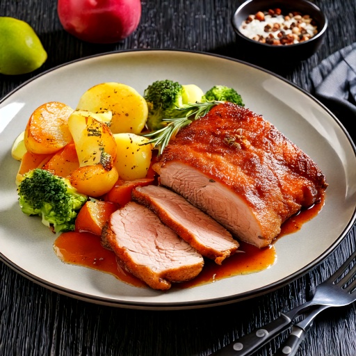 Filet de porc rôti aux pommes et Calvados