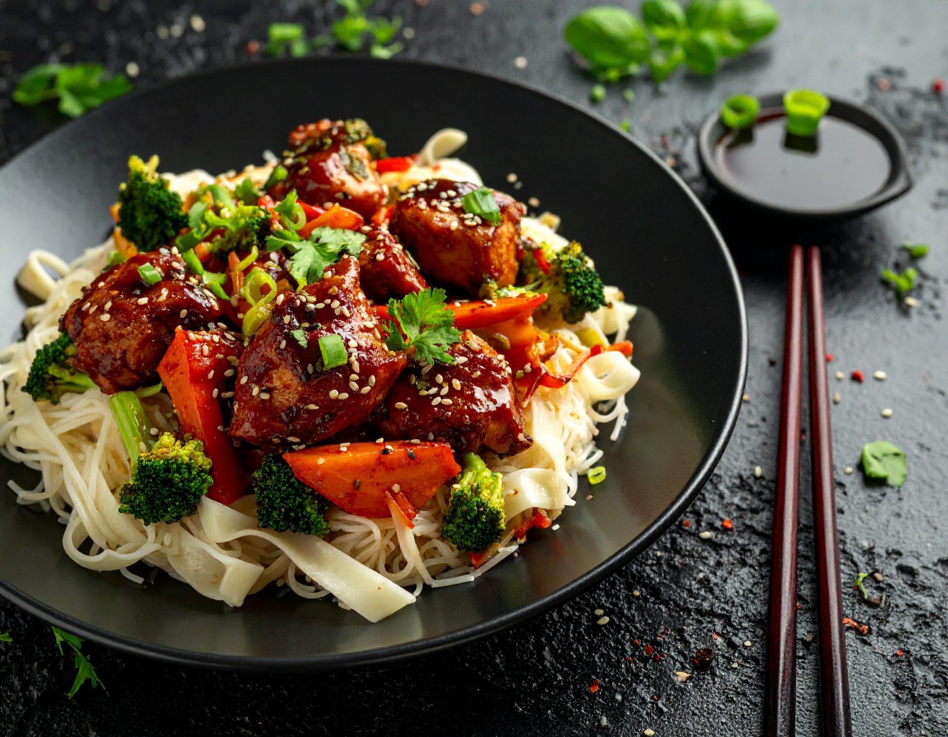 Sauté de poulet teriyaki (stir fry)