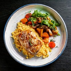 Blanc de volaille farci au risotto aux champignons