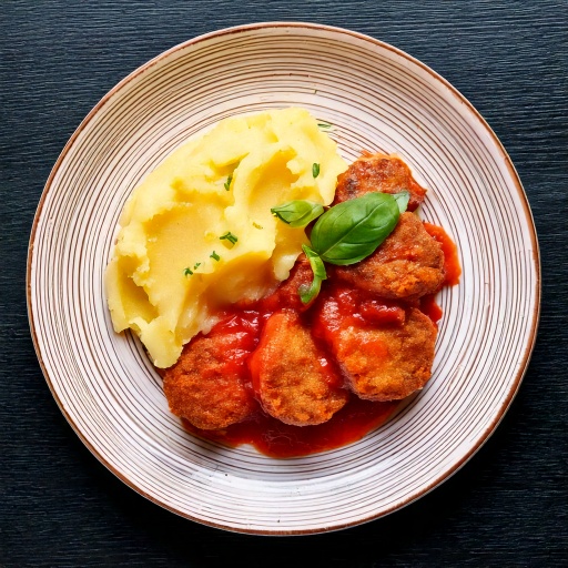 Polpette de veau, sauce tomate et basilic