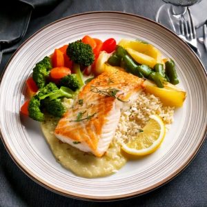 Filet d’aiglefin poché, sauce au vin blanc