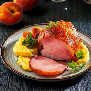 Jambon glacé à la pêche