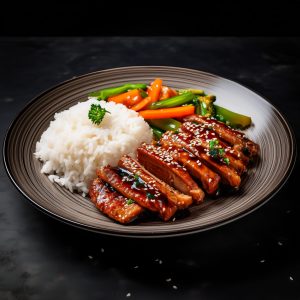 Lanière de filet de porc sauté à la teriyaki