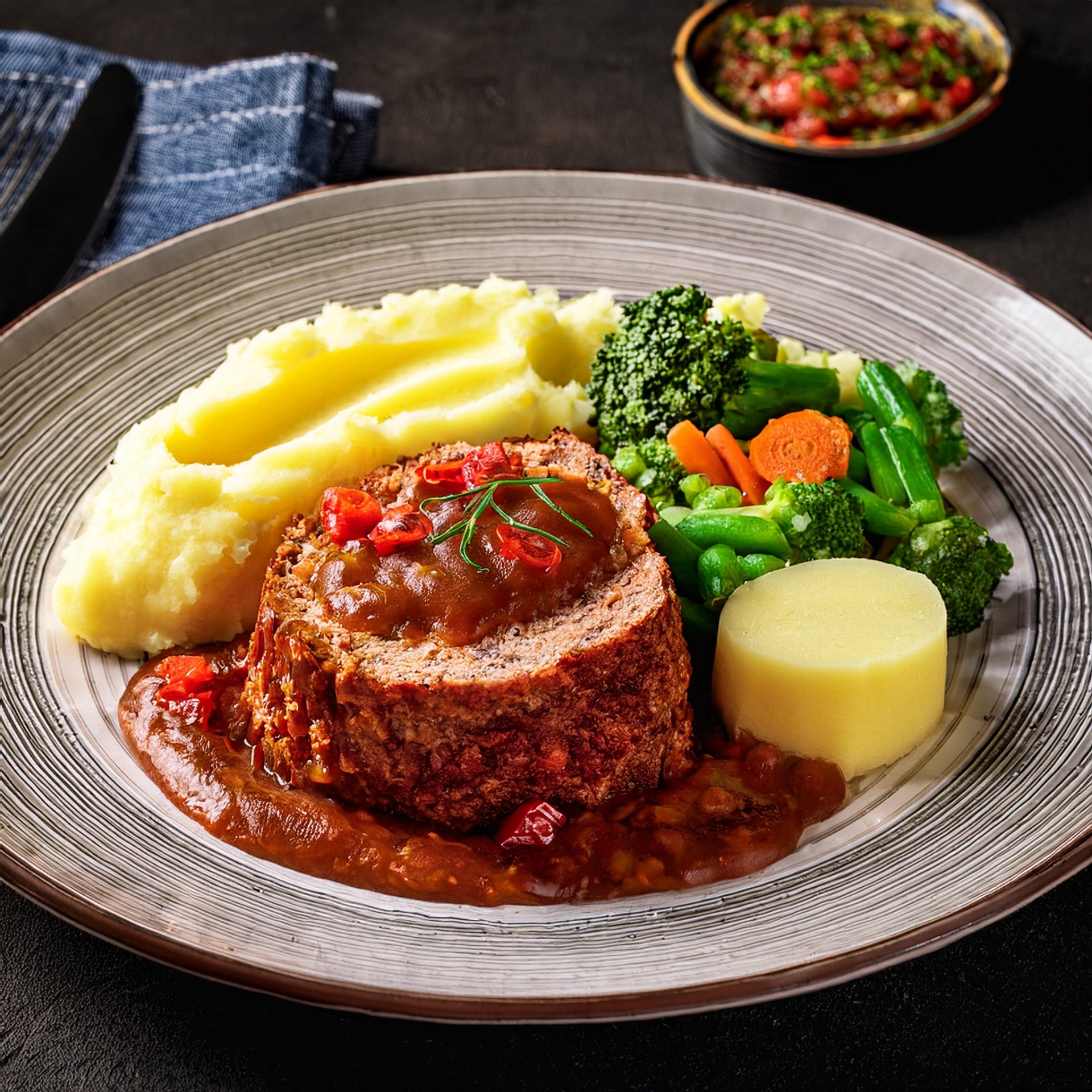 Pain de viande chili, cheddar et bacon