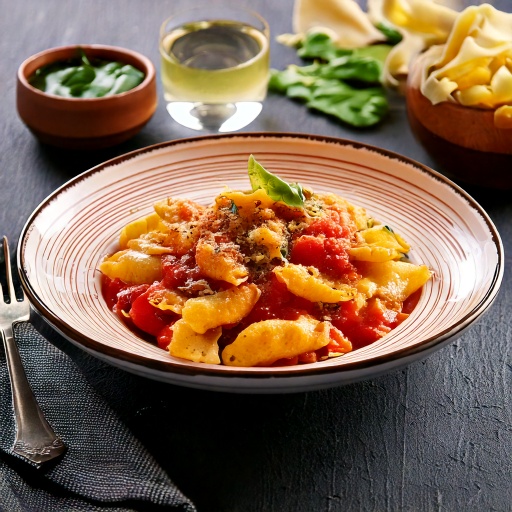 Pâte farcie à la Toscane, sauce rosée