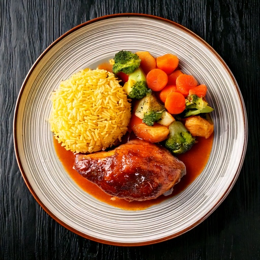 Coq au porc, sauce miel et ail