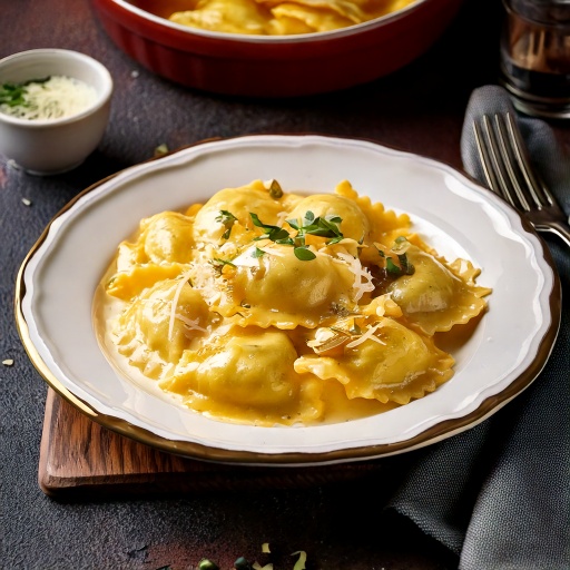 Ravioli au fromage, sauce Alfredo