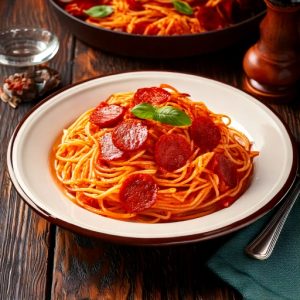 Spaghetti au pepperoni