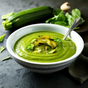 Crème de courgette et épinard