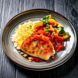 Longe de mahi mahi et sa salsa de poivron rouge grillé