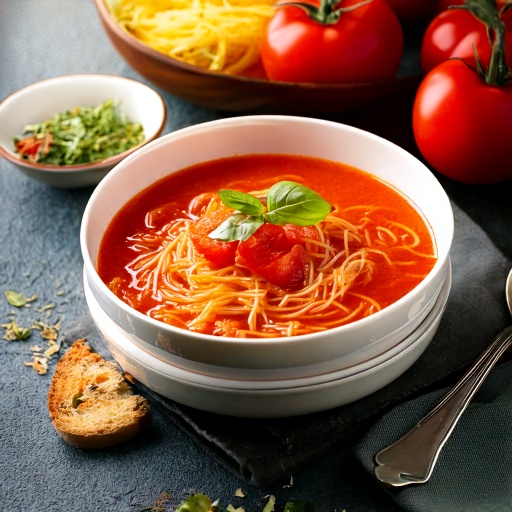 Soupe au tomate et vermicelle