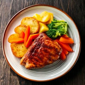 Poitrine de poulet grillée style côte levée