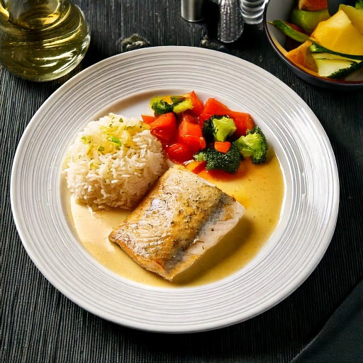 Filet de bassa farci à la goberge, sauce crémeuse au vin blanc
