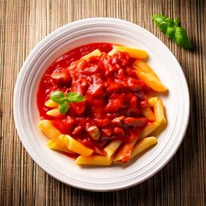 Pennine, sauce napolitaine et saucisse merguez