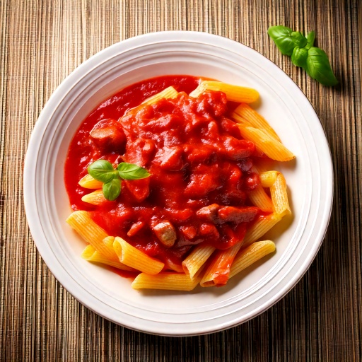 Pennine, sauce napolitaine et saucisse merguez
