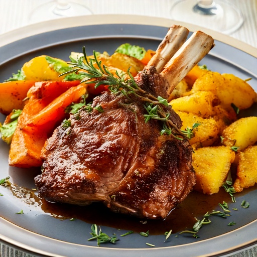 Gigot d’agneau rôti aux herbes de Provence