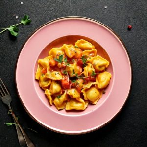 Tortellini à la viande, sauce rosée