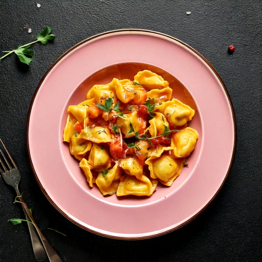 Tortellini à la viande, sauce rosée