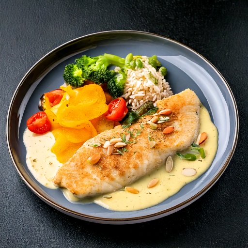 Filet de pangasius poêlé amandines