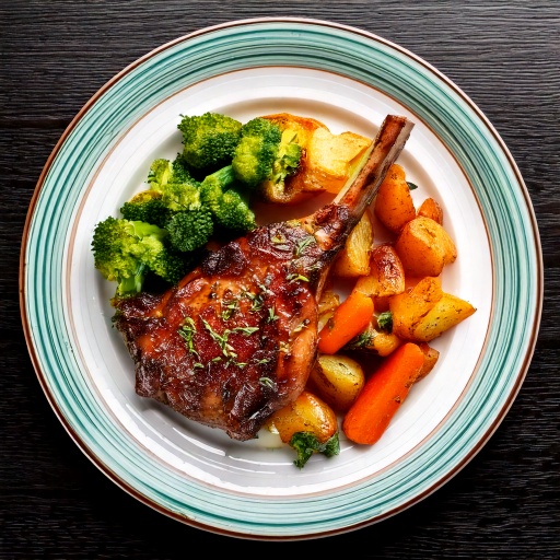 Gigot d’agneau rôti à la menthe poivrée